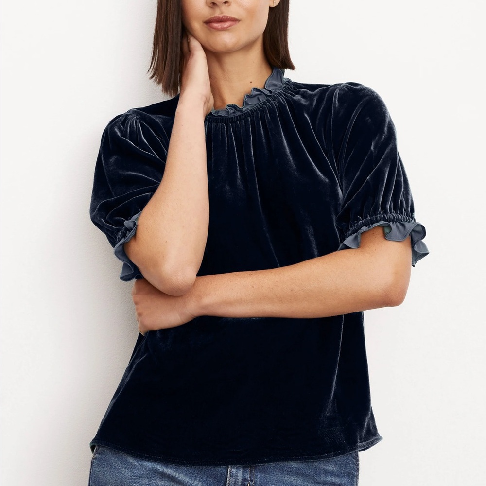GAP Elegant Velvet Navy Top